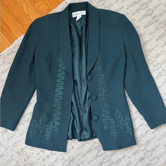 CHRISTIAN DIOR Vintage Wool Blazer Jacket, sz 4 - Picture 9 of 14